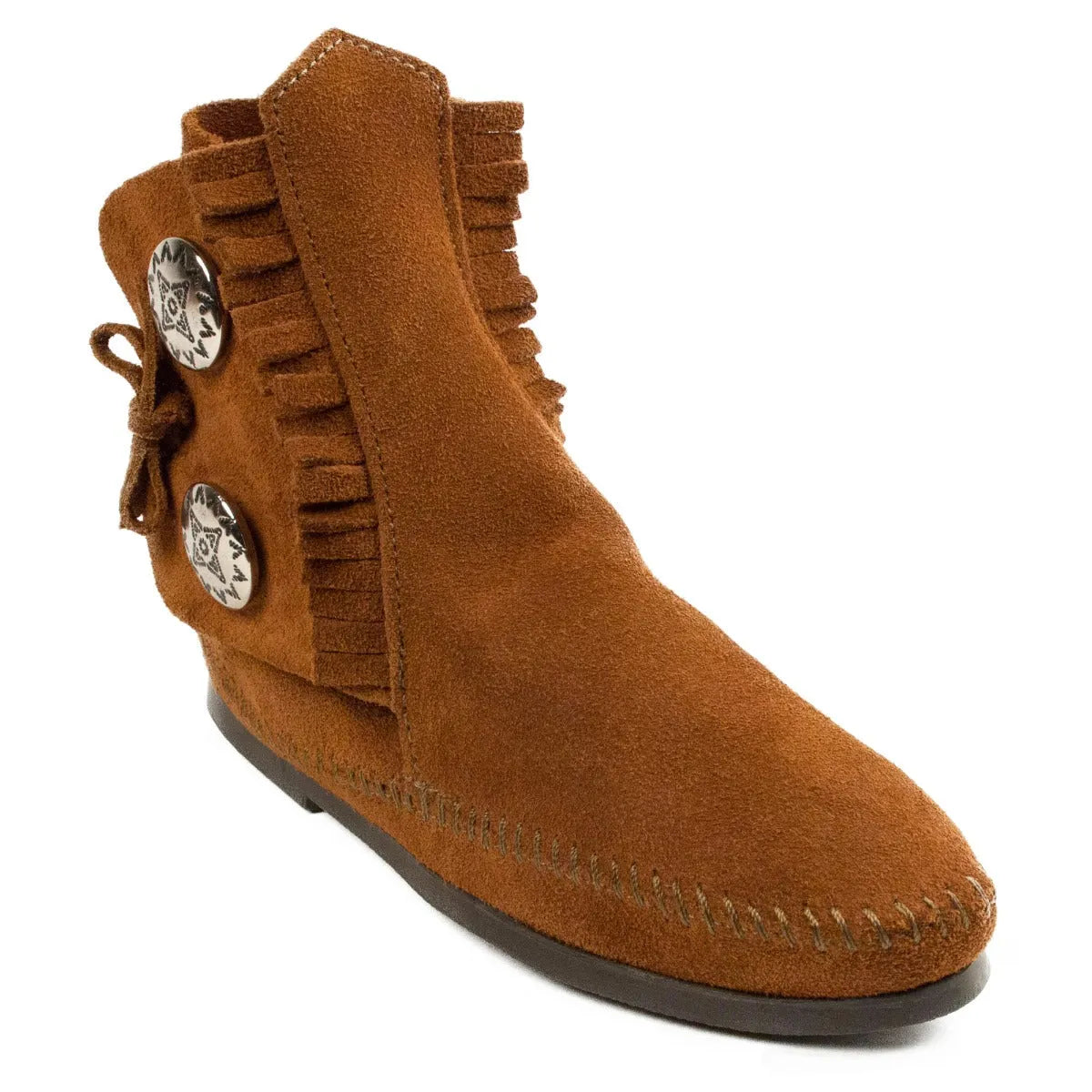 Two Button Hardsole Boot - Women's Booties by Minnetonka