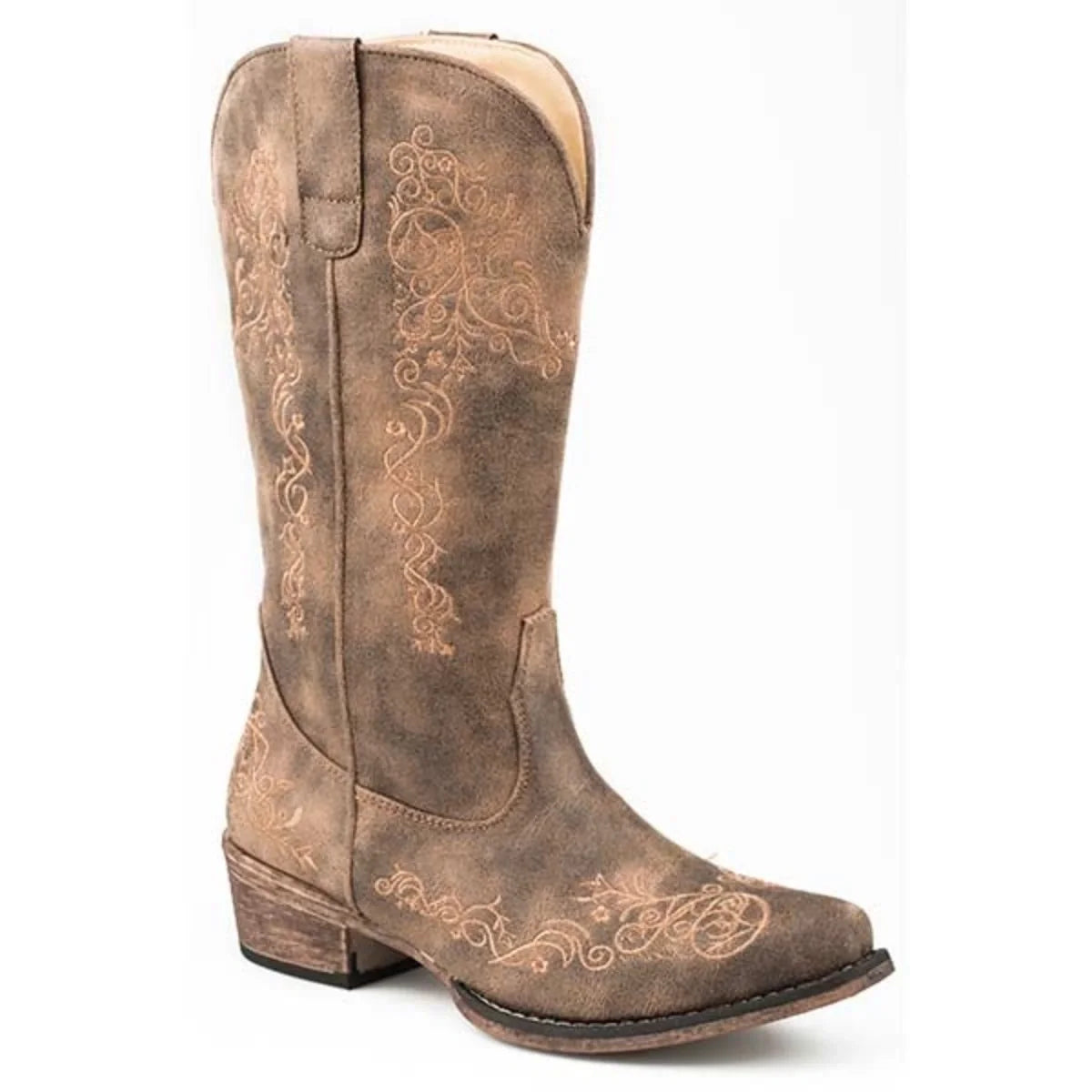 Riley Scroll Women's Brown Cowgirl Boots by Roper