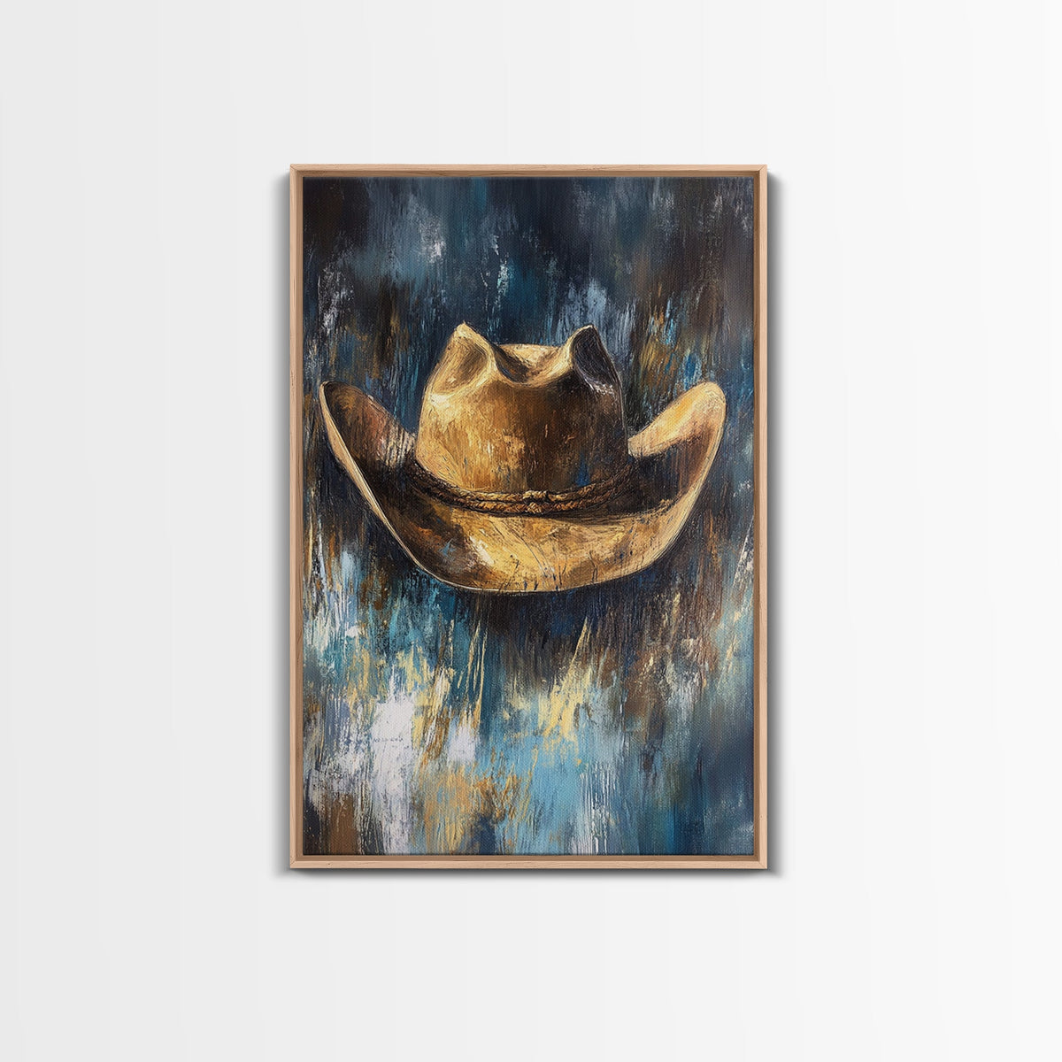 Western Hat, Rustic Wall Art, Farmhouse Art, Cowboy Decor, Canvas Print, Above Sofa Art, Bedroom Art, Gift Idea For Him