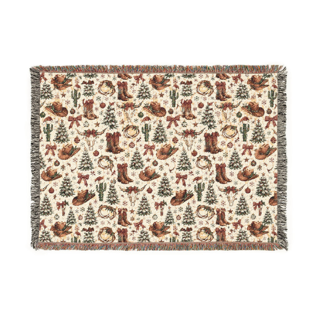 Cowboy Boots & Lassos Christmas Woven Blanket - Wildflowers & Moonshine Exclusive