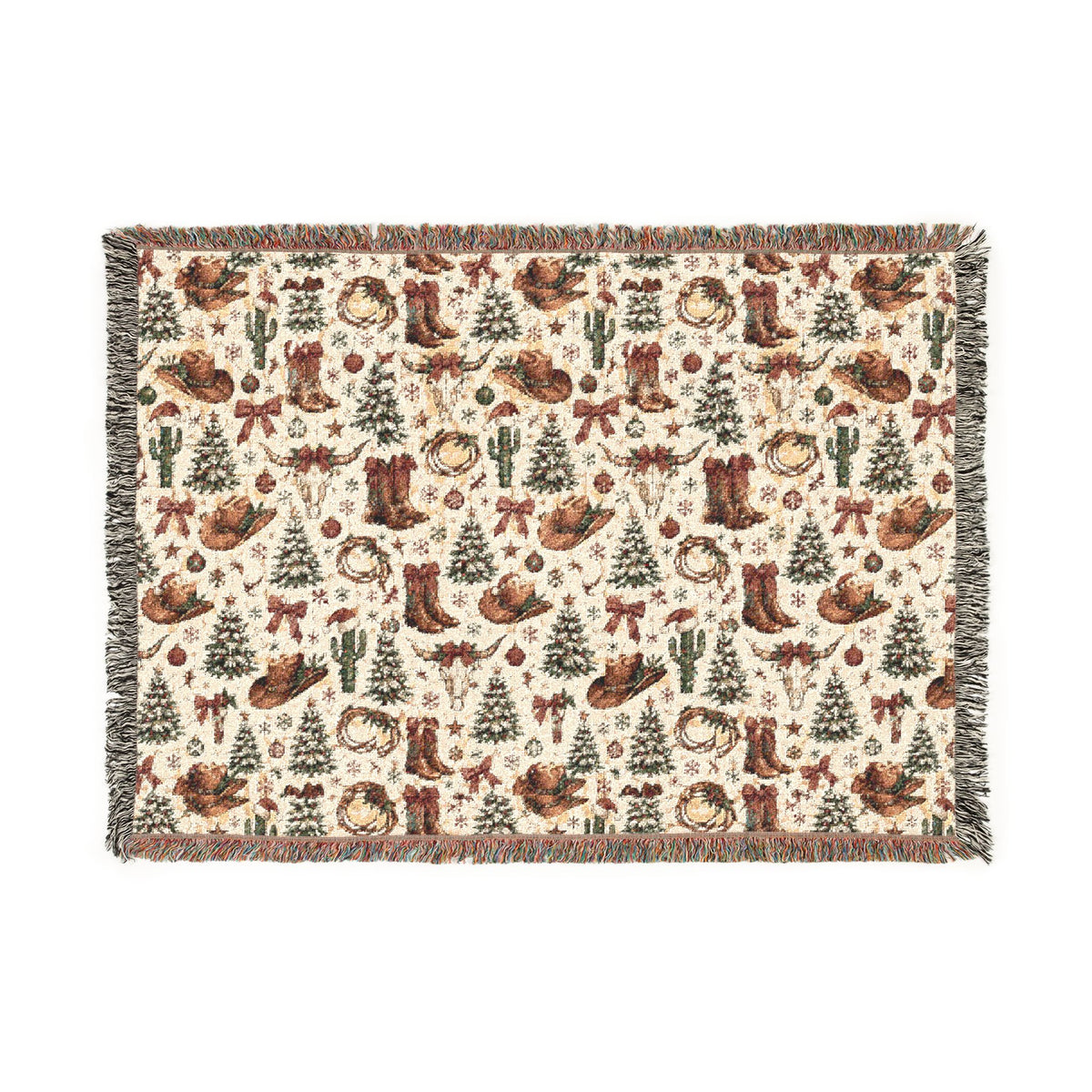 Cowboy Boots & Lassos Christmas Woven Blanket - Wildflowers & Moonshine Exclusive