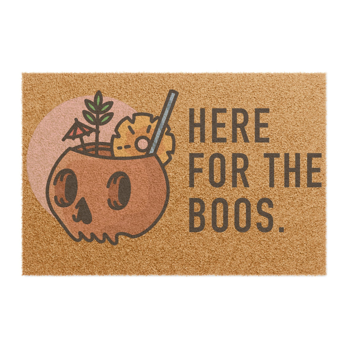 Here for the Boos Skull Cocktail Halloween Doormat - Wildflowers & Moonshine Exclusive