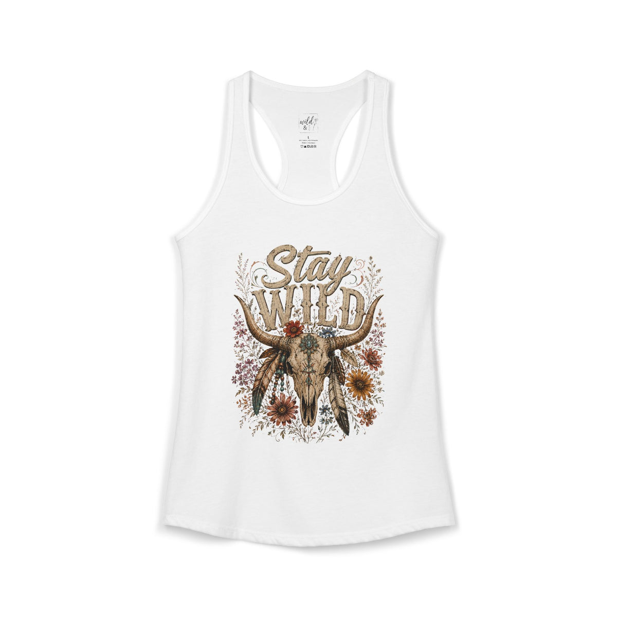 Stay Wild ~ Wildflowers & Moonshine Exclusive Women's Ideal Racerback Tank