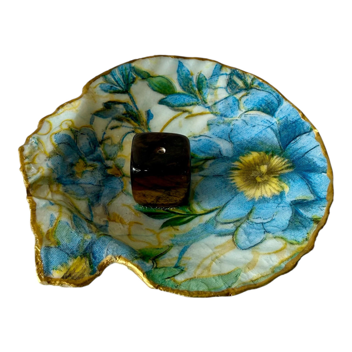 Wildflower Meadow Shell Incense Burner | Handmade Floral Scallop Shell Incense Holder