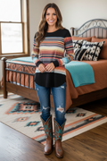 Los Alamos Serape Print Long Sleeve Top