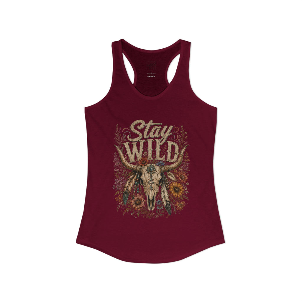 Stay Wild ~ Wildflowers & Moonshine Exclusive Women's Ideal Racerback Tank
