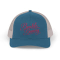 Buckle Bunny Trucker Cap — Retro Script Rhinestone Style Snapback