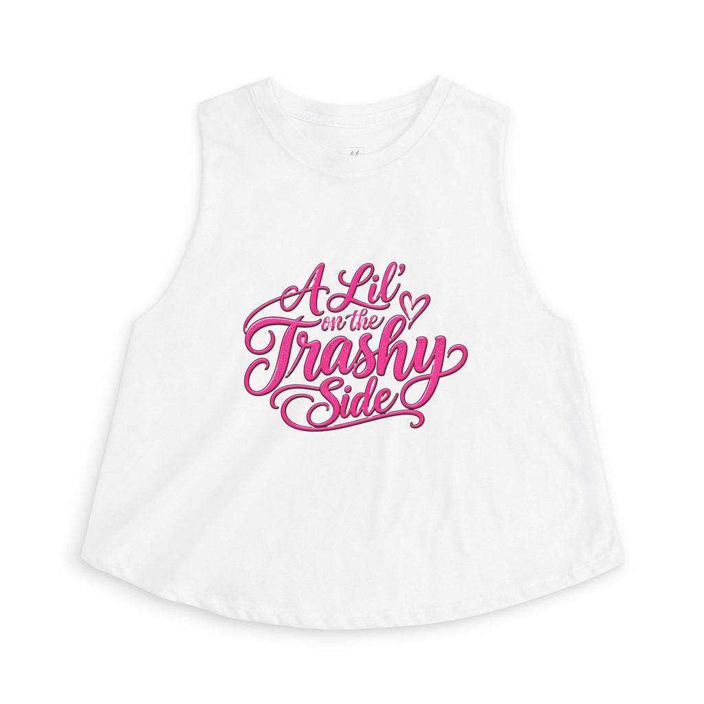 A Lil' on the Trashy Side Hot Pink Lettering Crop Top