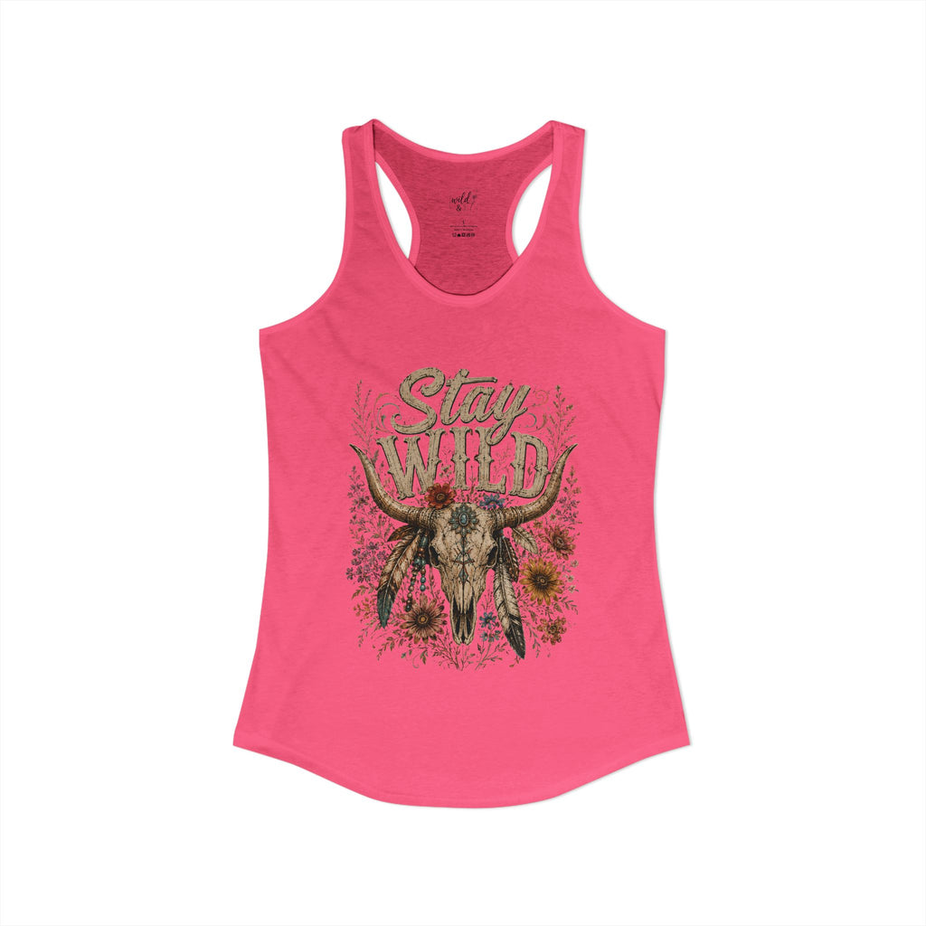 Stay Wild ~ Wildflowers & Moonshine Exclusive Women's Ideal Racerback Tank