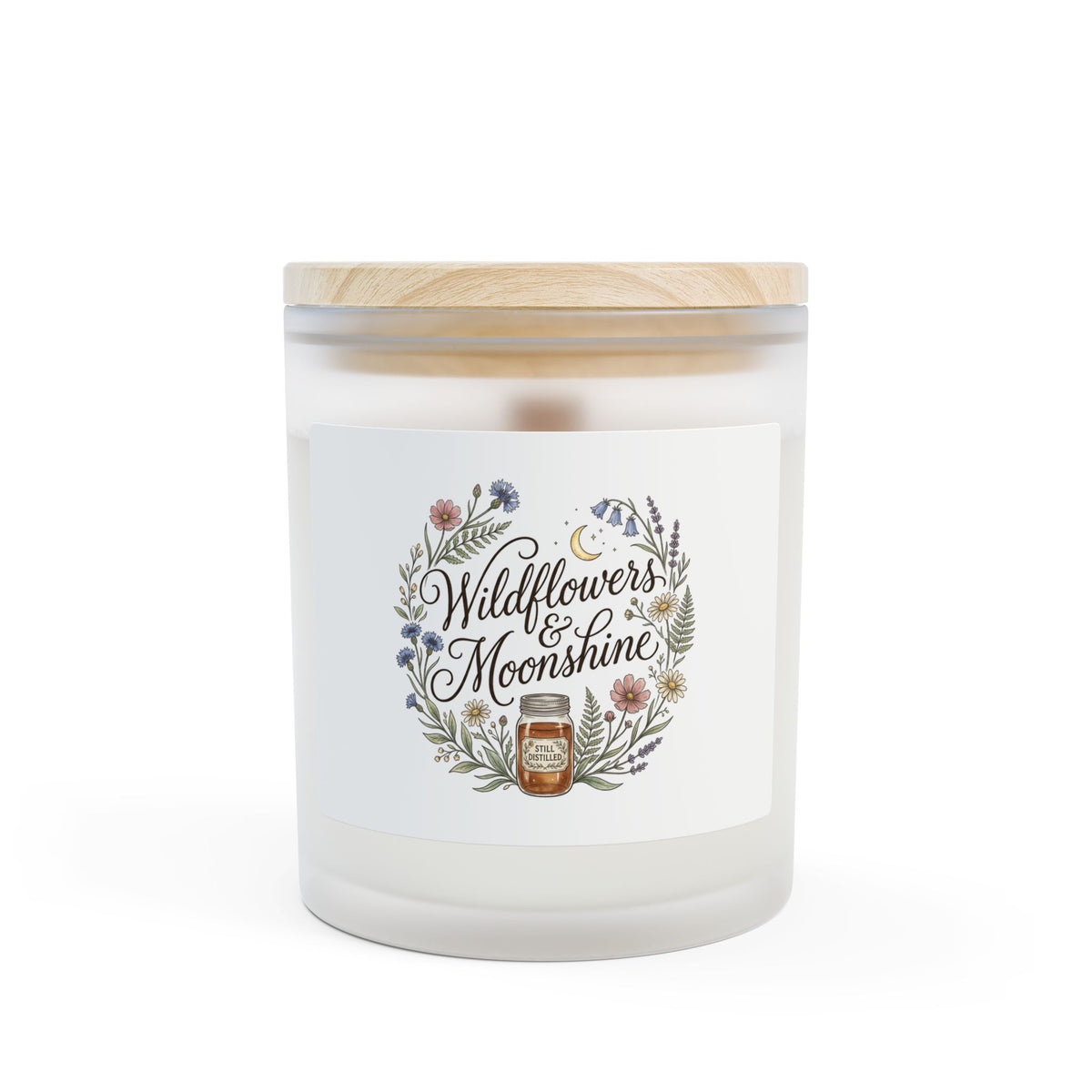 Wildflowers & Moonshine Scented Candle — Frosted Glass 11oz