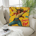 Vintage Cowgirl Up Throw Pillow Case 18 x 18