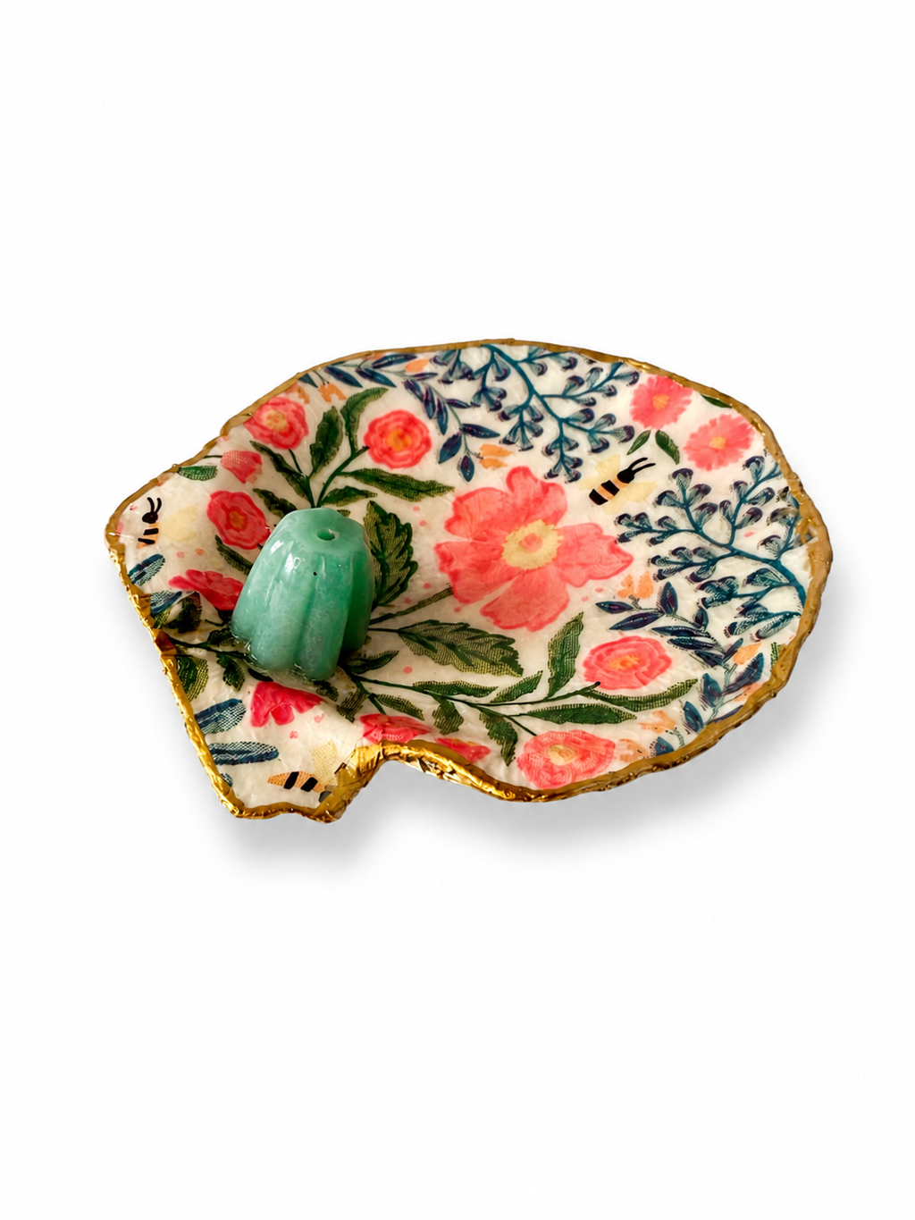 Wildflower Meadow Shell Incense Burner | Handmade Floral Scallop Shell Incense Holder