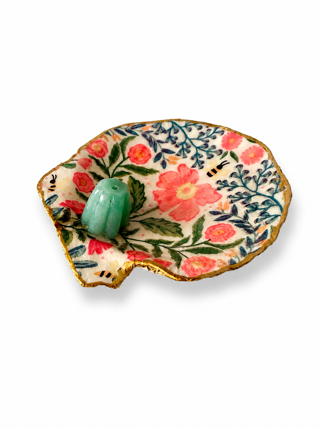 Wildflower Meadow Shell Incense Burner | Handmade Floral Scallop Shell Incense Holder