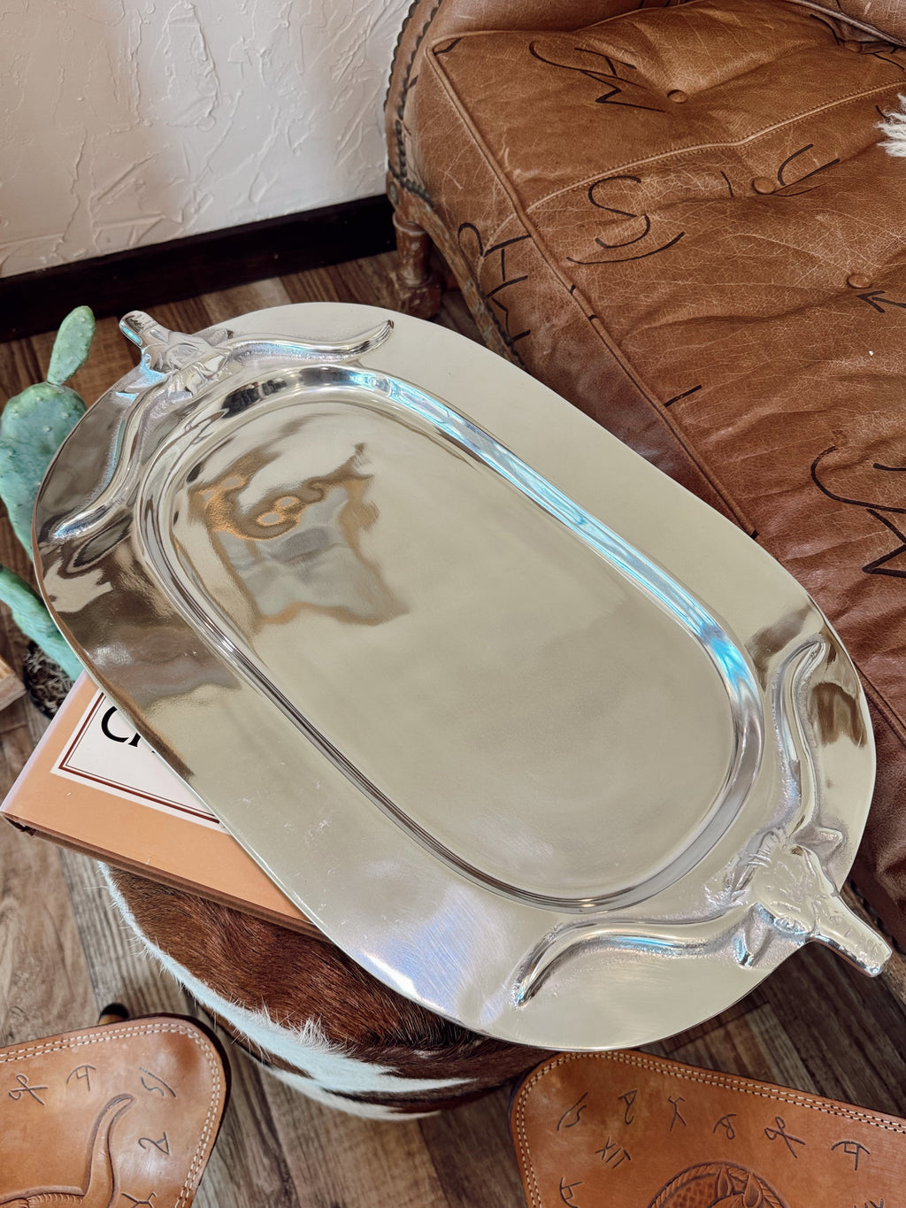 Silver Bull Oval Platter