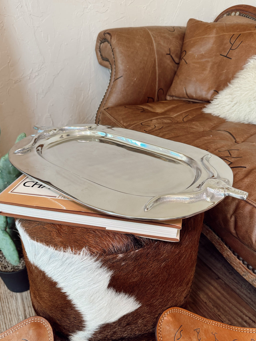 Silver Bull Oval Platter