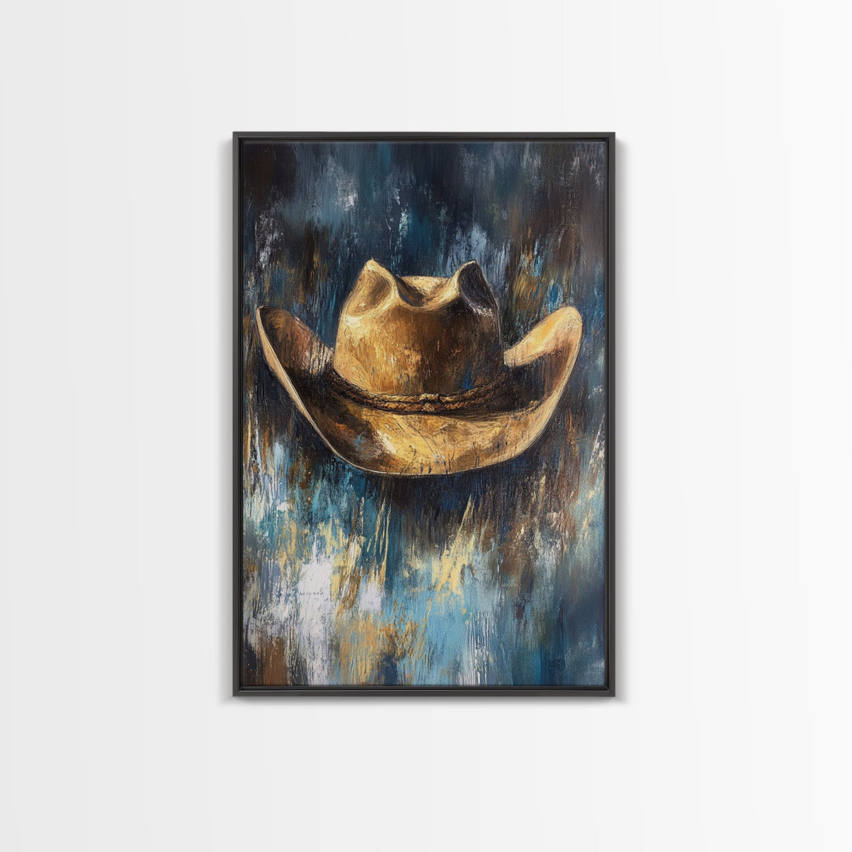 Western Hat, Rustic Wall Art, Farmhouse Art, Cowboy Decor, Canvas Print, Above Sofa Art, Bedroom Art, Gift Idea For Him