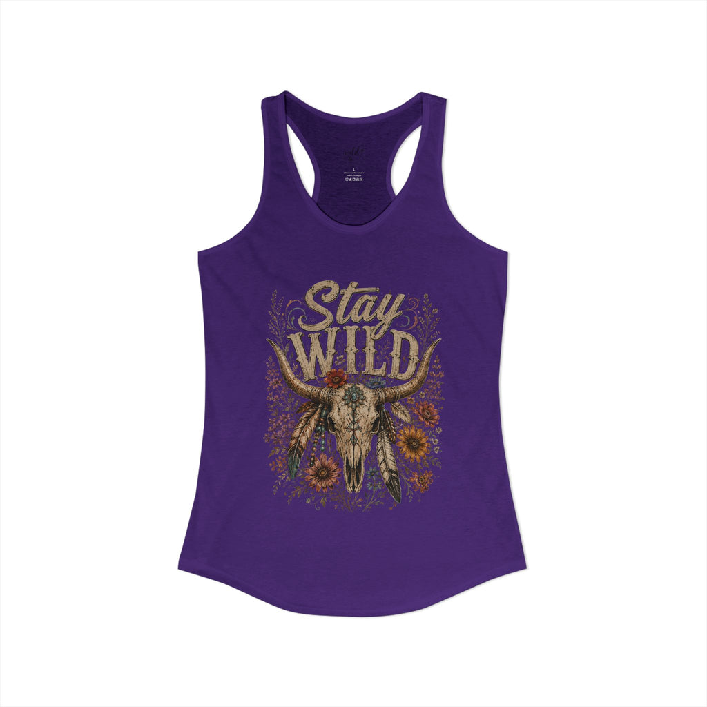 Stay Wild ~ Wildflowers & Moonshine Exclusive Women's Ideal Racerback Tank