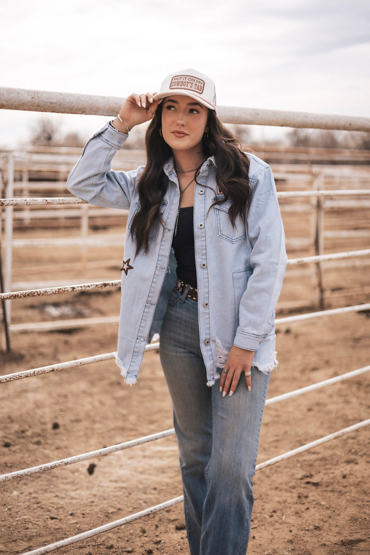 Put it on my Cowboys Tab - Embroidered Patch on Checkered Hat