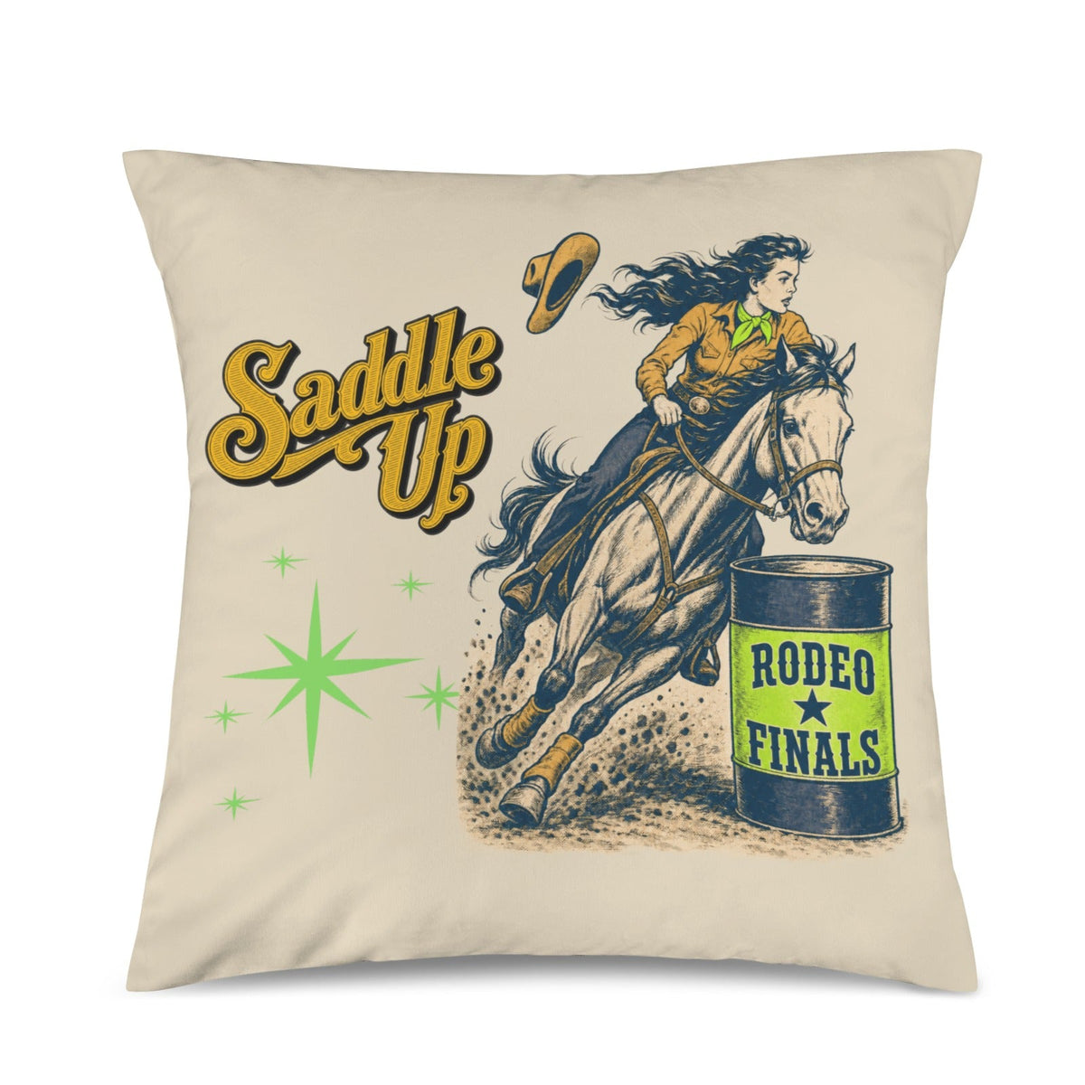 Velvety Soft The Last Roundup Barrel Racer Throw Pillow Cover