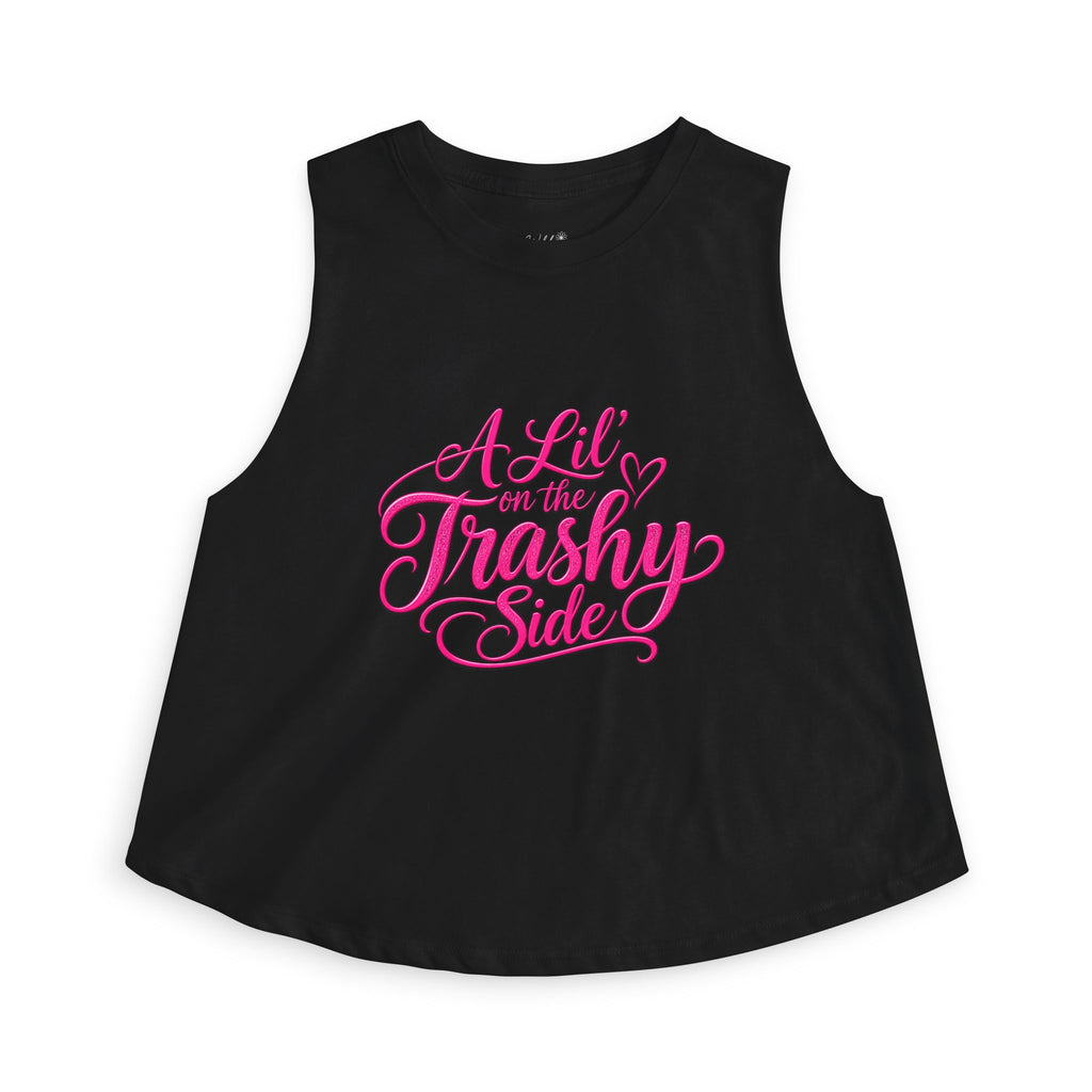 A Lil' on the Trashy Side Hot Pink Lettering Crop Top