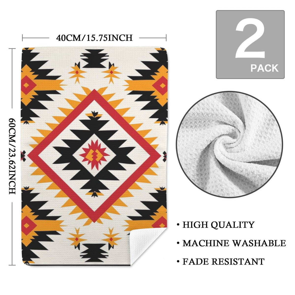 Southwestern Aztec Set of 2 Kitchen Dish Towels