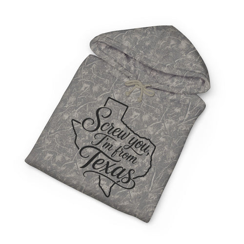 "Screw You, I'm From Texas" Distressed Camo Hoodie - Wildflowers & Moonshine Exclusive