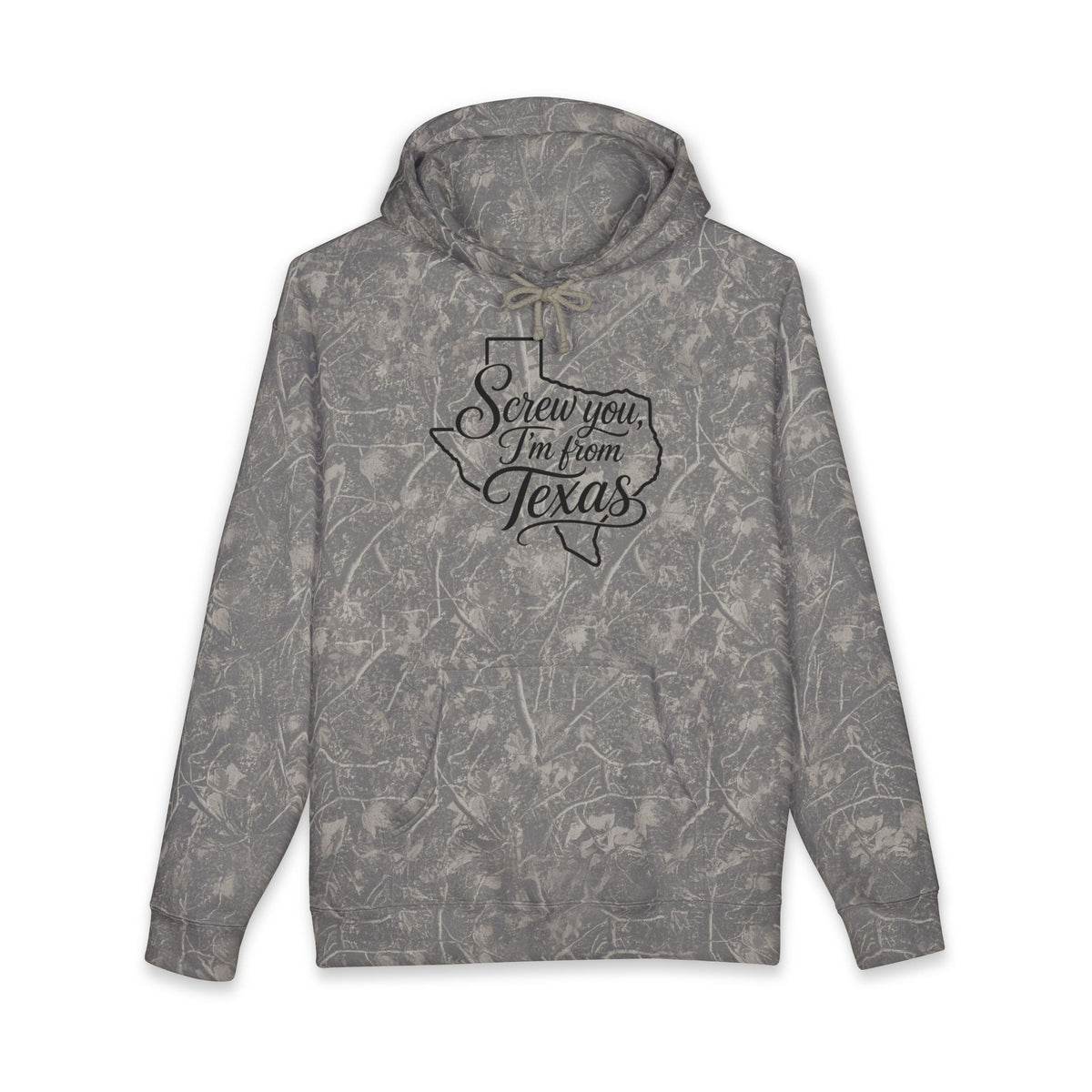 "Screw You, I'm From Texas" Distressed Camo Hoodie - Wildflowers & Moonshine Exclusive