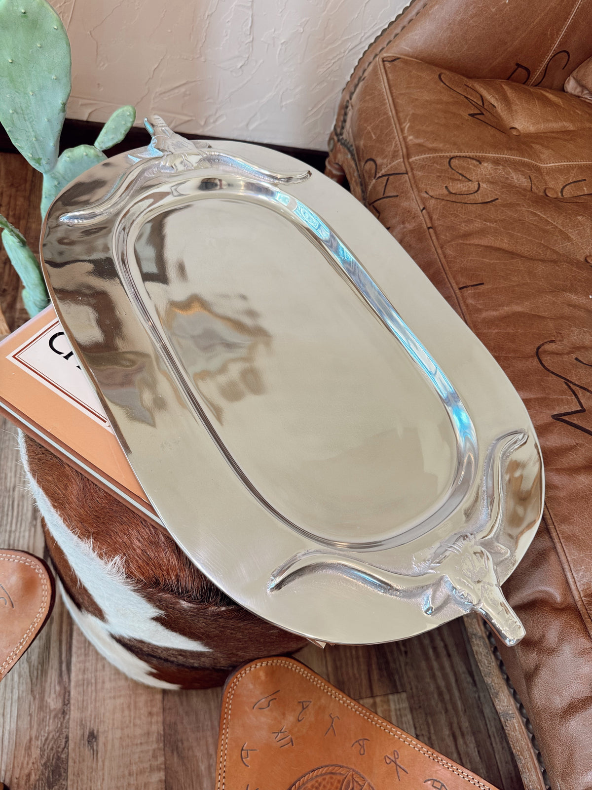 Silver Bull Oval Platter