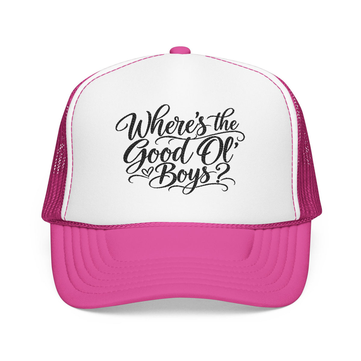 Where's the Good Ol' Boys Foam Trucker Hat — Retro Country Phrase Cap