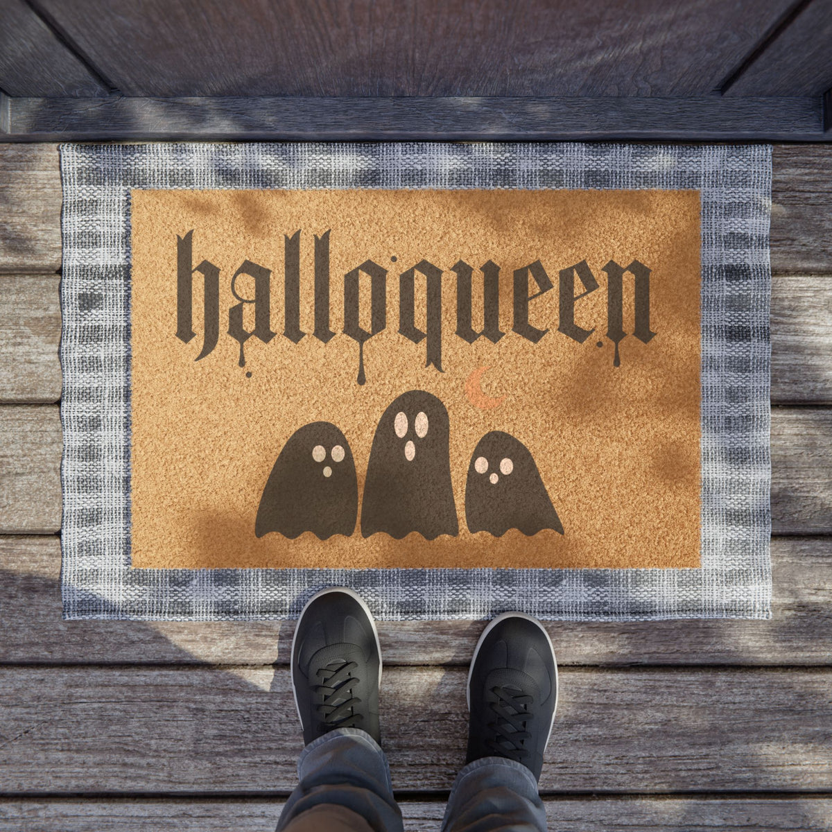 Halloqueen Ghost Welcome Mat- Wildflowers & Moonshine Exclusive