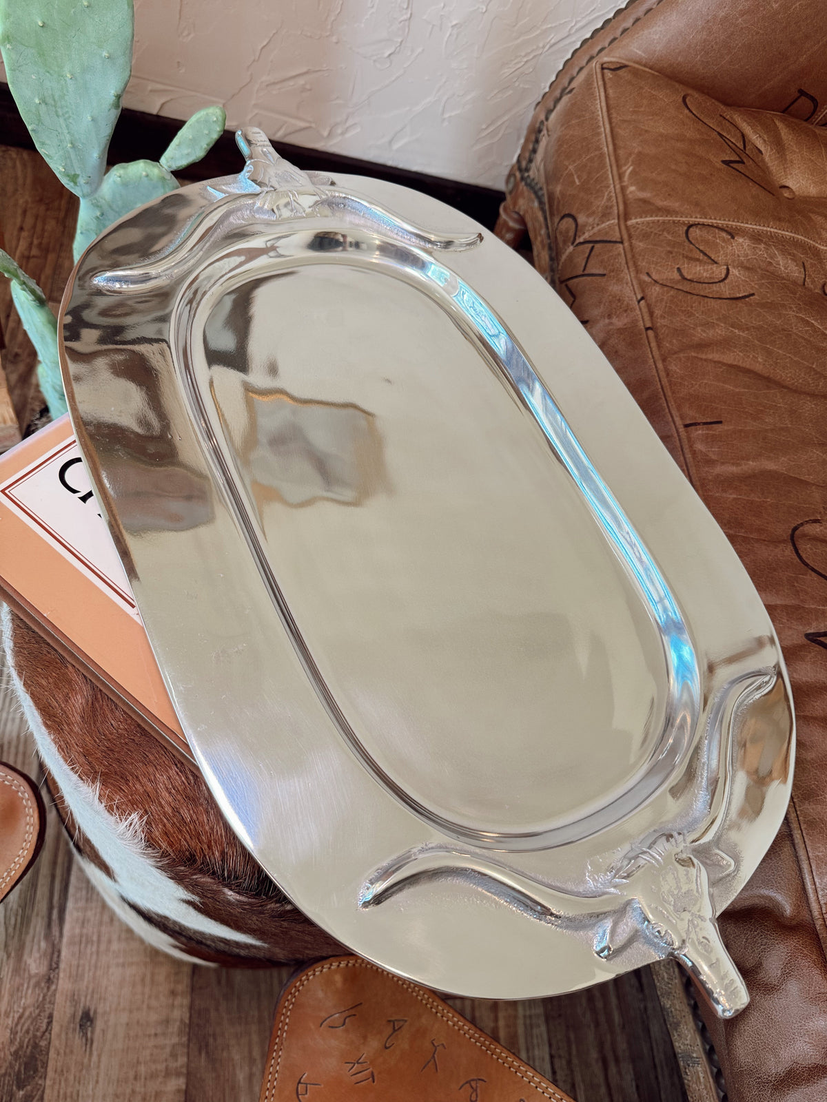 Silver Bull Oval Platter