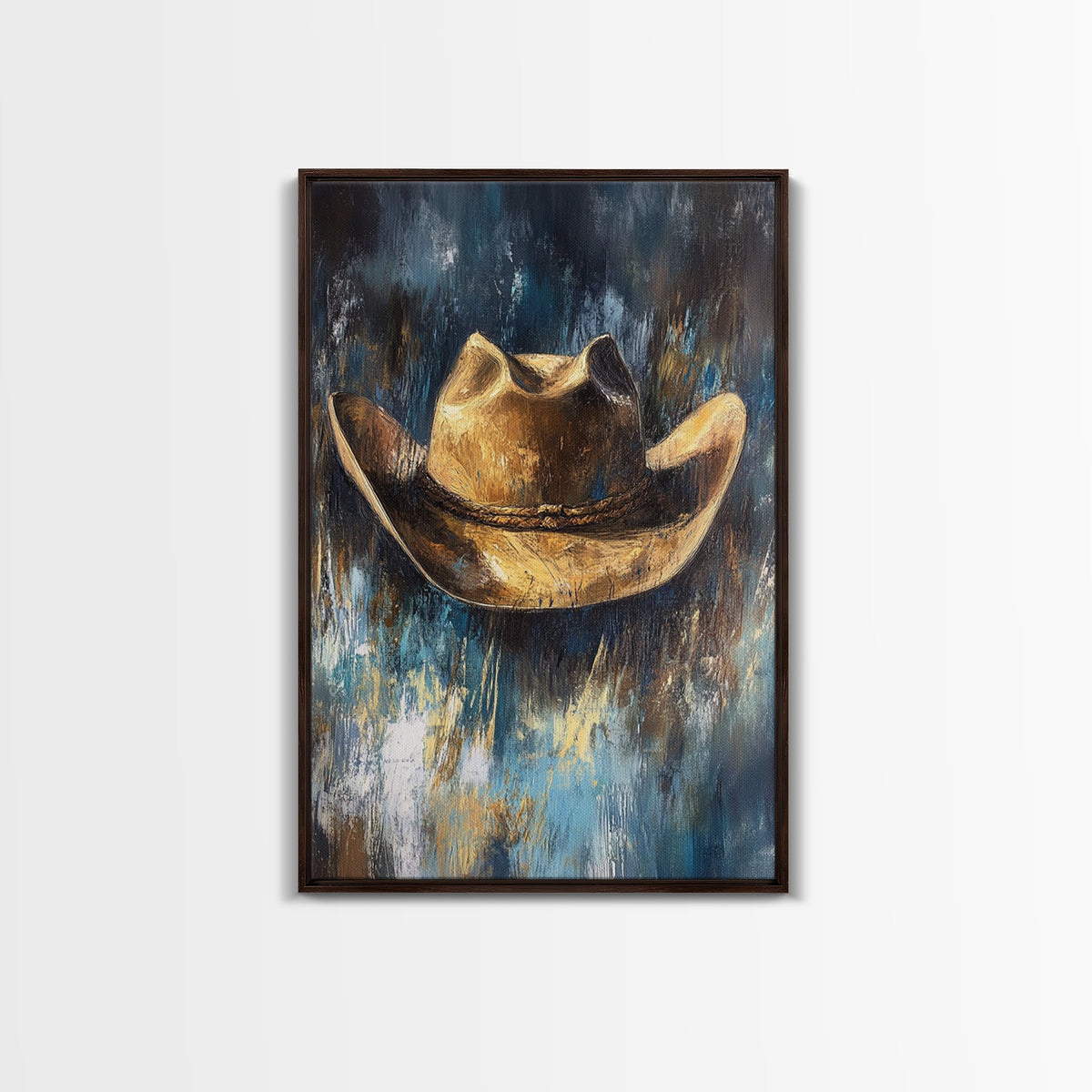 Western Hat, Rustic Wall Art, Farmhouse Art, Cowboy Decor, Canvas Print, Above Sofa Art, Bedroom Art, Gift Idea For Him