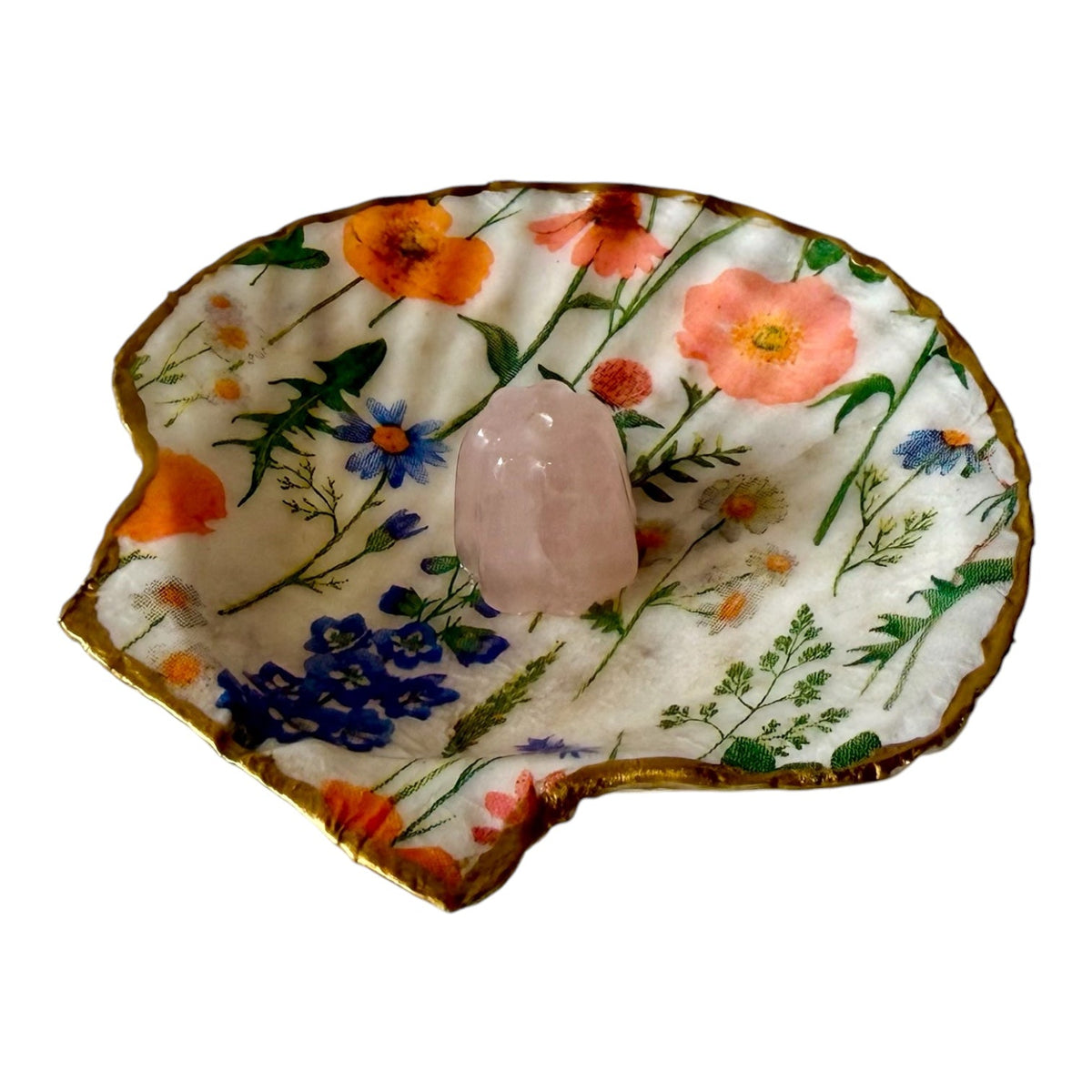 Wildflower Meadow Shell Incense Burner | Handmade Floral Scallop Shell Incense Holder
