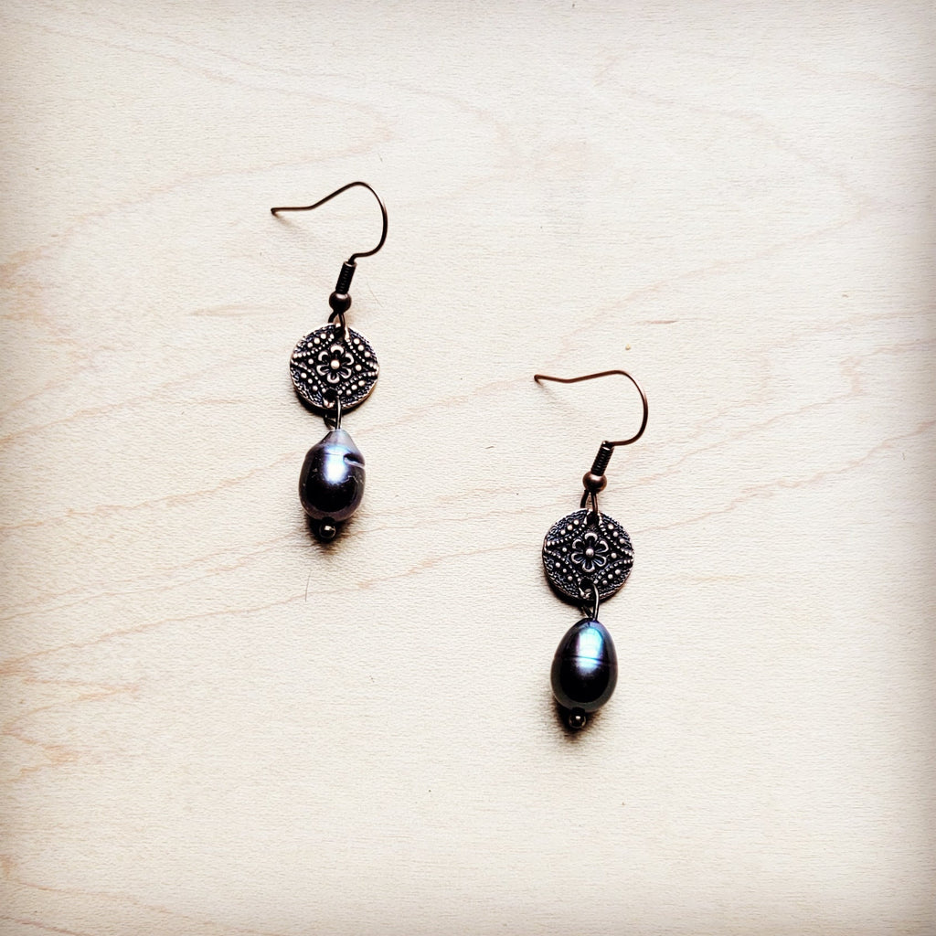 Freshwater Gray Pearl Earrings 225j