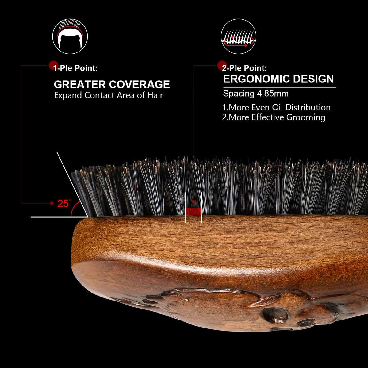 Eagle Fortress Inferno Styler Military Beard & Hair Brush