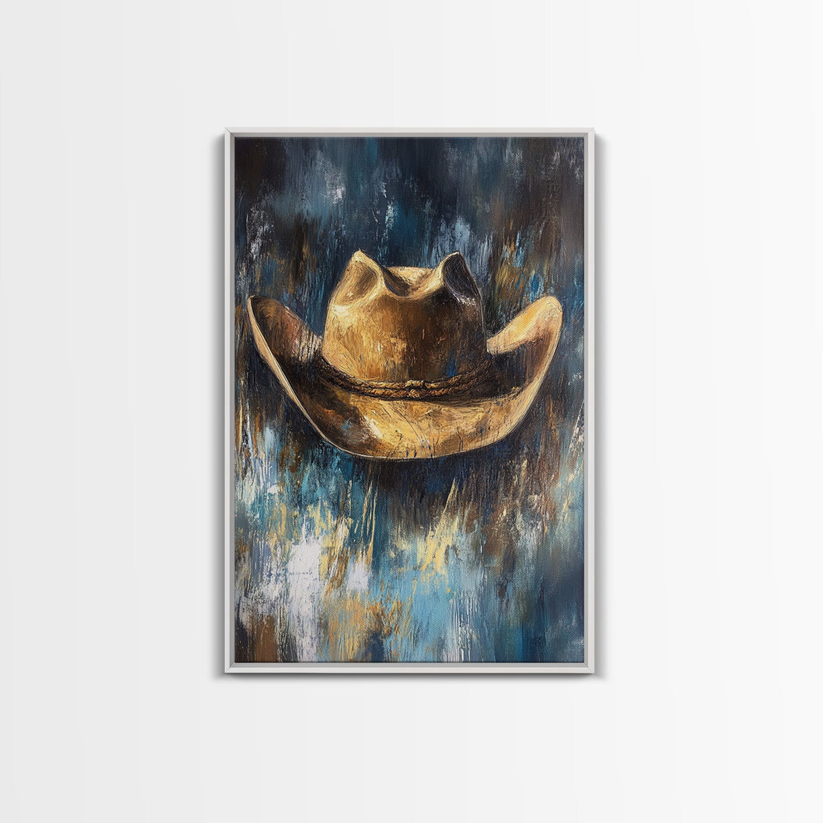 Western Hat, Rustic Wall Art, Farmhouse Art, Cowboy Decor, Canvas Print, Above Sofa Art, Bedroom Art, Gift Idea For Him