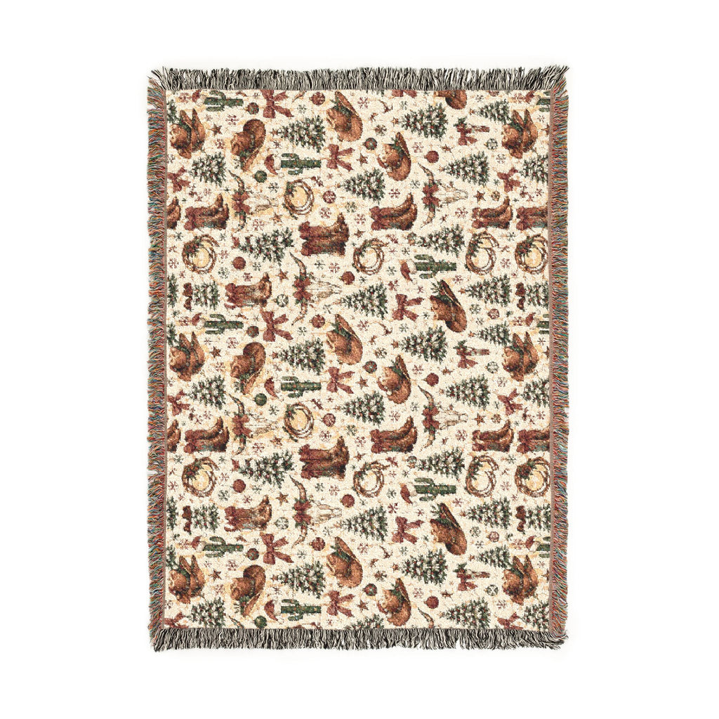 Cowboy Boots & Lassos Christmas Woven Blanket - Wildflowers & Moonshine Exclusive