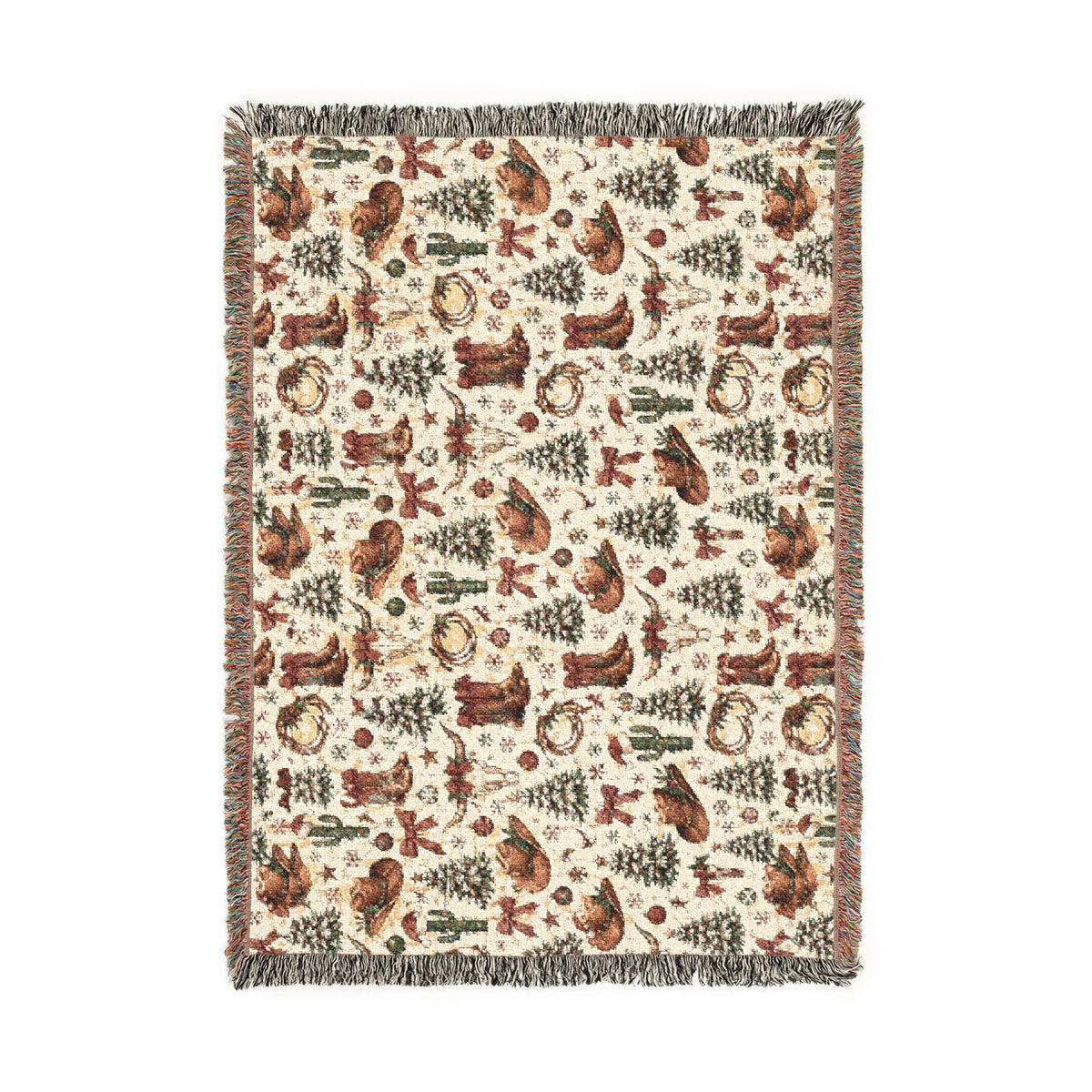 Cowboy Boots & Lassos Christmas Woven Blanket - Wildflowers & Moonshine Exclusive