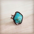Natural Turquoise Ring Set in Antique Copper 012ab