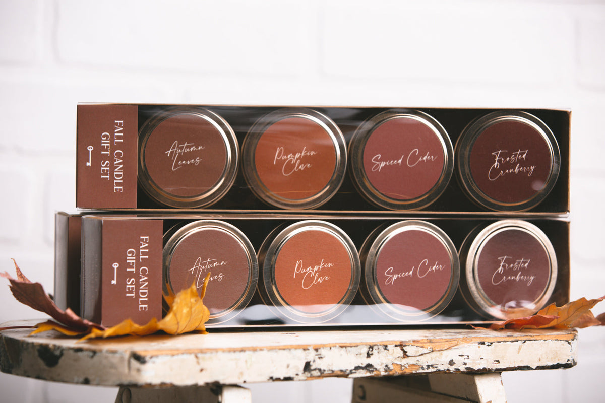 Fall Candle Gift Set of 4 - 4 oz Tins