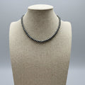 5mm Burnished Faux Silver Pearl Choker & Earring Set — Western Adjustable Set