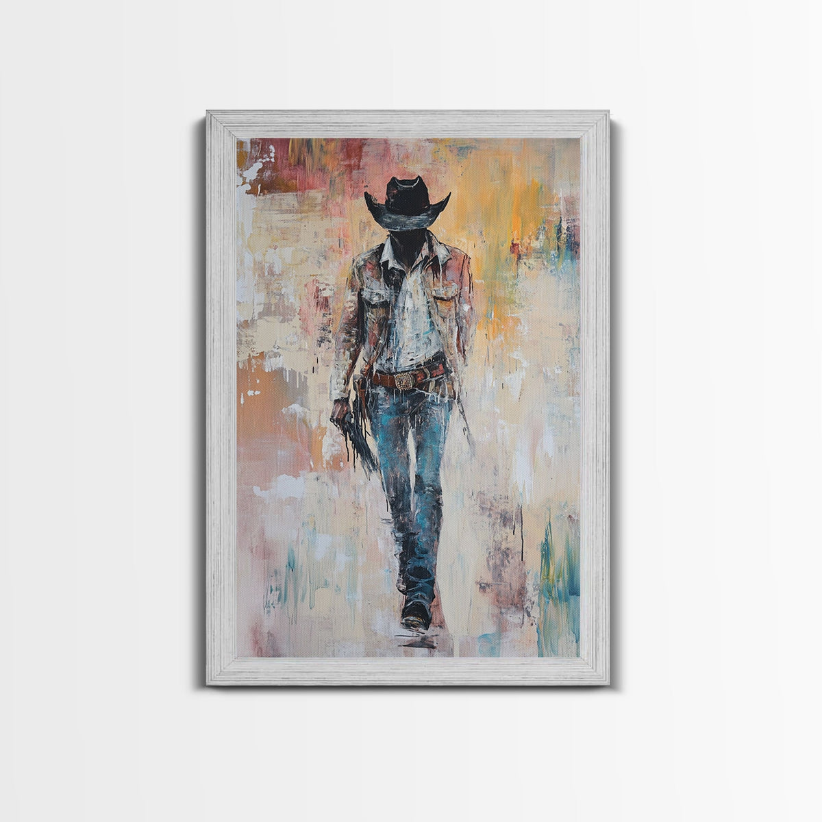 Cowboy, Vintage Horse Art, Southwest Wall Art, Rustic Wall Art, Canvas Print, Above Couch Art, Bedroom Art, Farmhouse Art