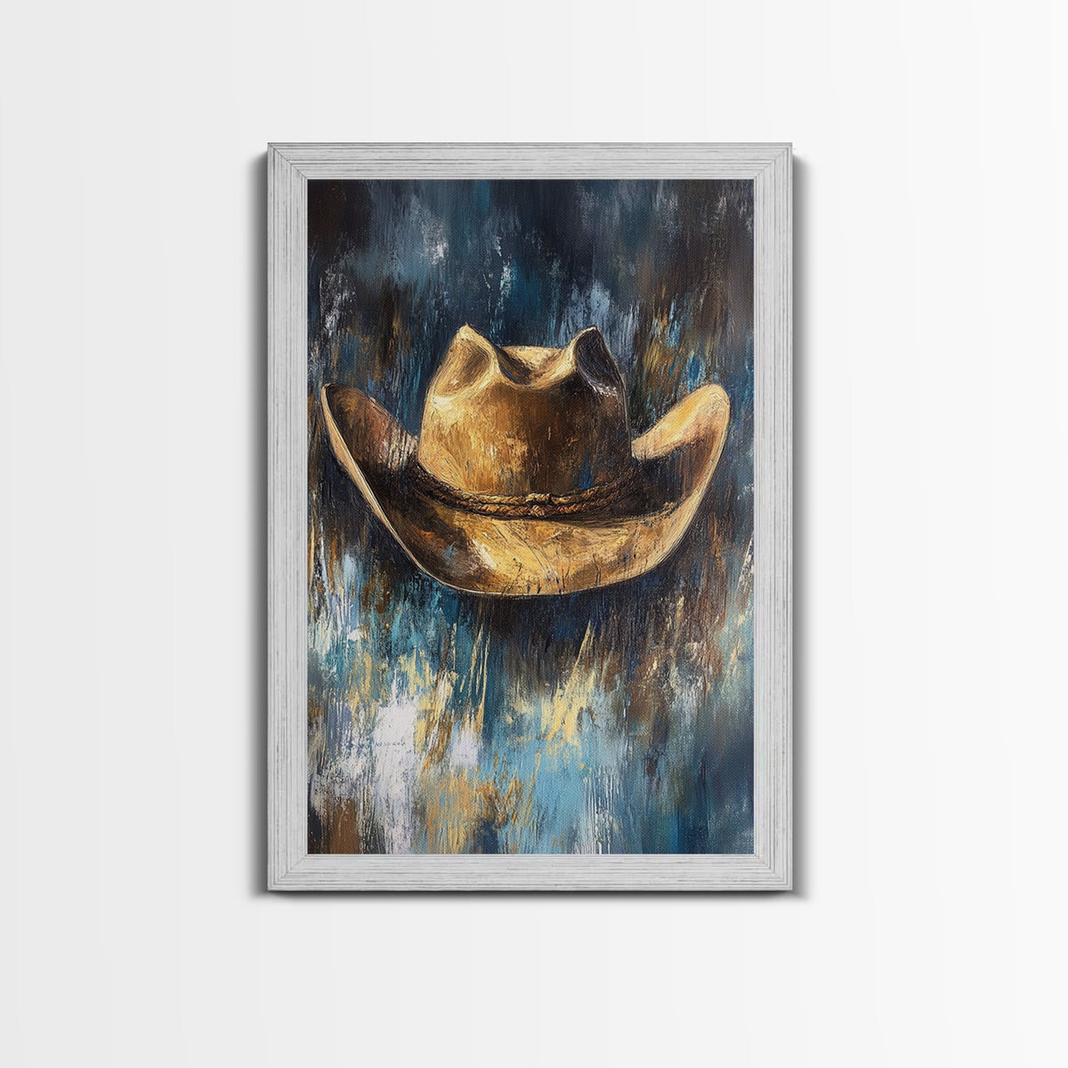 Western Hat, Rustic Wall Art, Farmhouse Art, Cowboy Decor, Canvas Print, Above Sofa Art, Bedroom Art, Gift Idea For Him