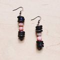 Frosted Marble Jasper & Wood Earrings (220g)