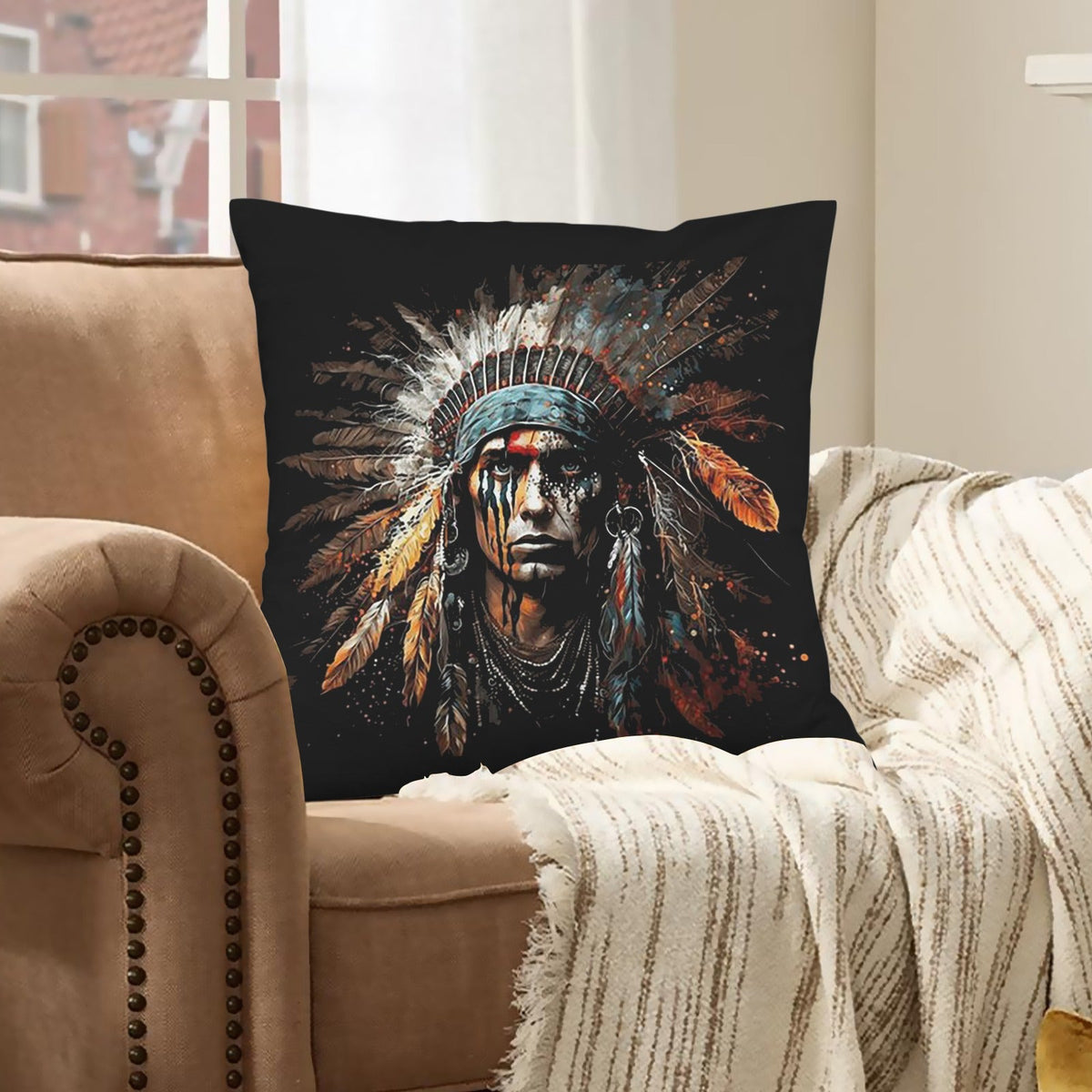 Painted Native Velvety Soft Pillow Case by Baha Ranch