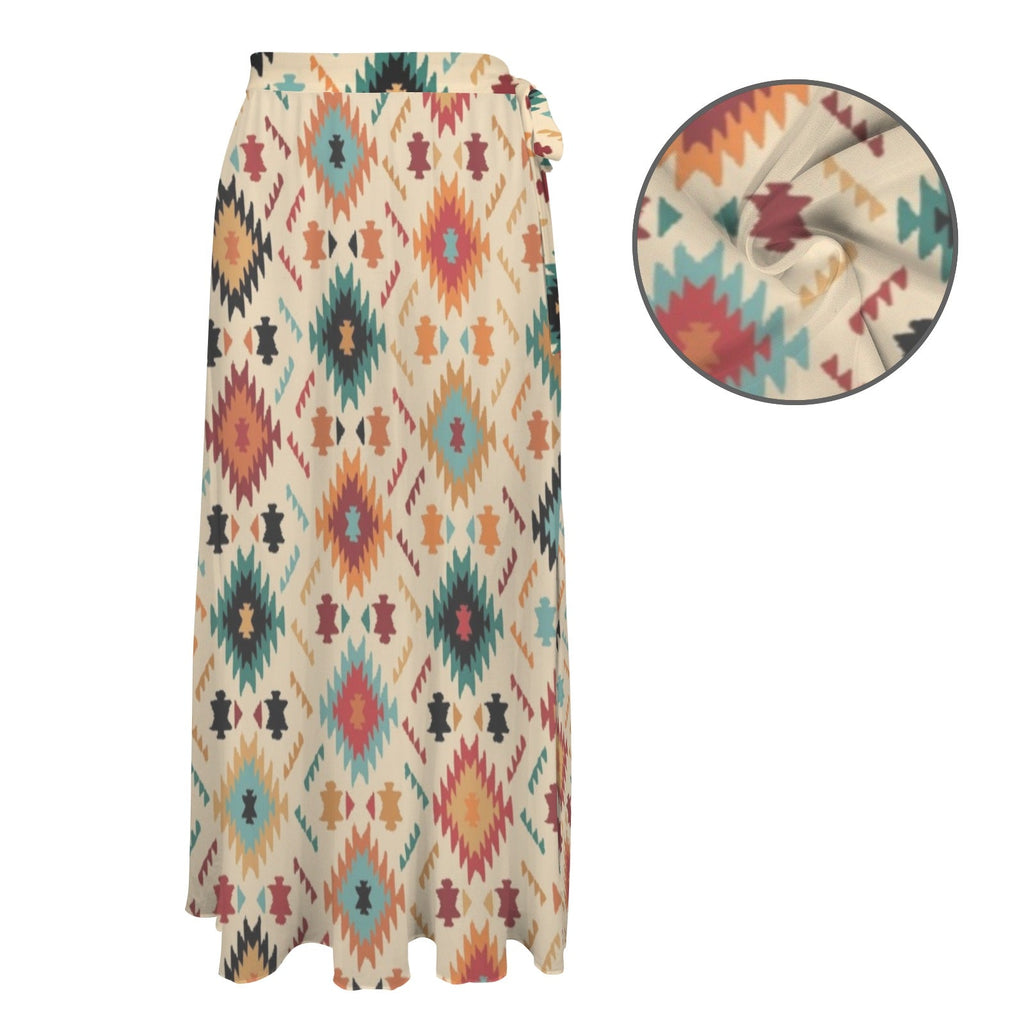 Cream Aztec Beach Swim Coverup Skirt by Baha Ranch