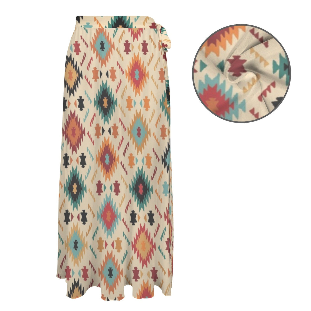 Cream Aztec Beach Swim Coverup Skirt by Baha Ranch