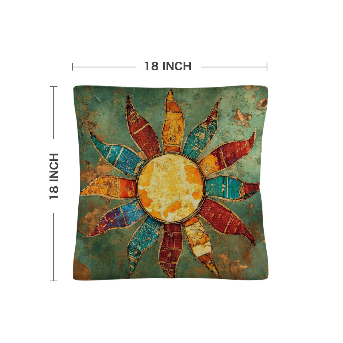Colores de Mexico Sun Face Throw Pillow Case by Baha Ranch