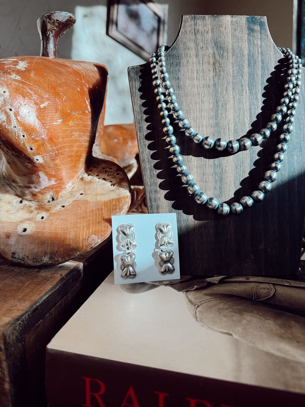 Sterling Silver Navajo Double Bowtie Earrings