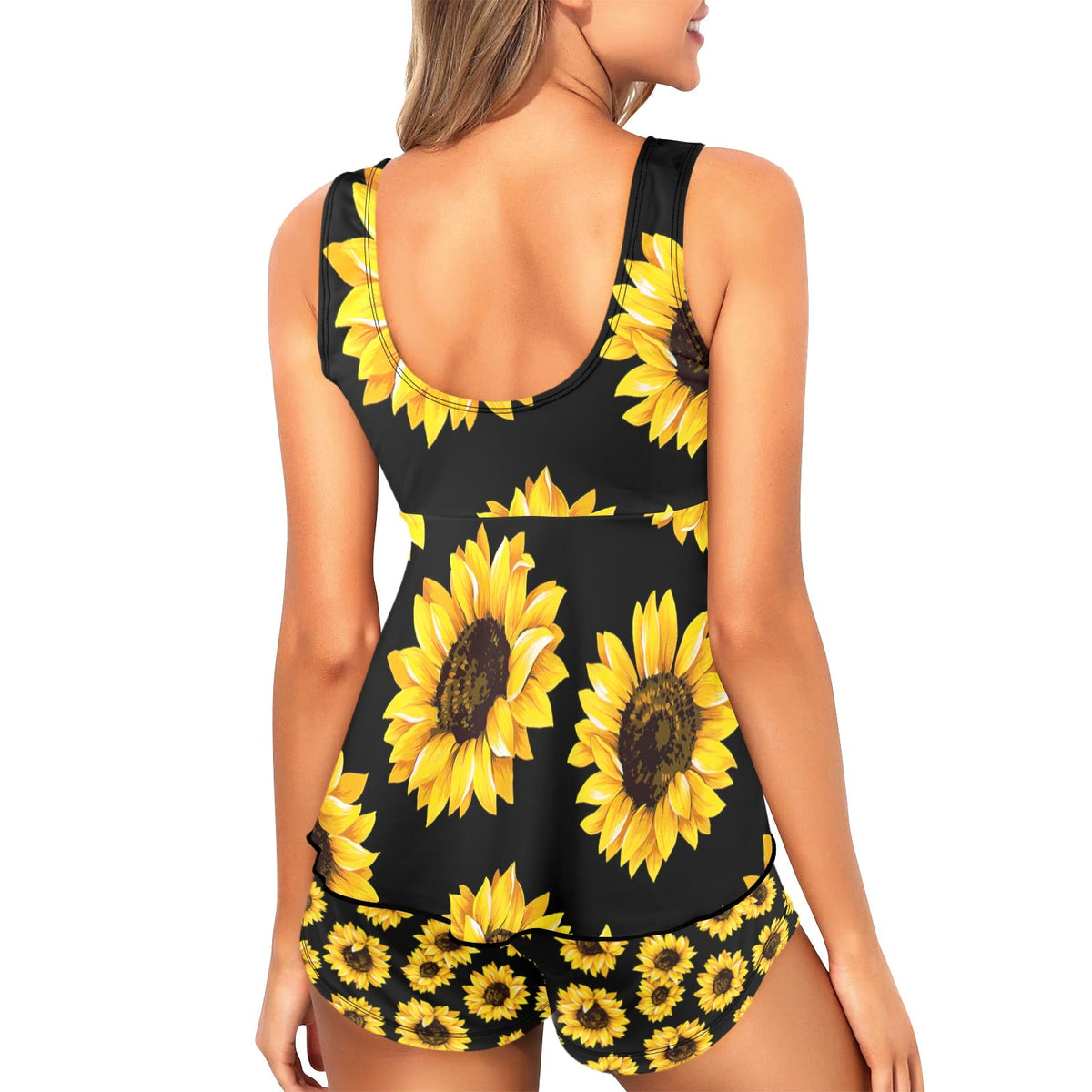 Sunflowers Tankini & Boy Shorts Swim Set by Baha Ranch